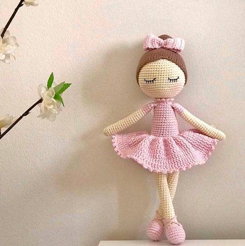 crochet doll ballerina baby gift